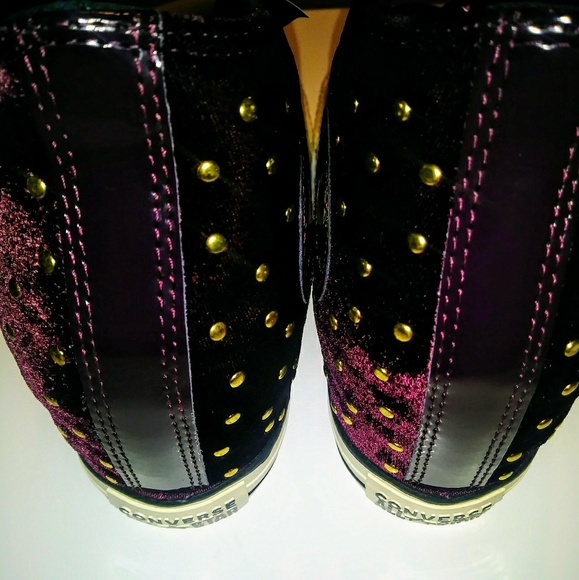 NWT Converse Chuck Taylor Lux Wedges Ruby Velvet - Picture 6 of 8